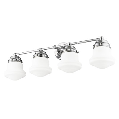 Meuble-lavabo 4 lumières Brener en nickel brossé