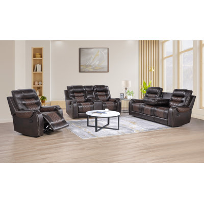  Ensemble de salon inclinable en cuir