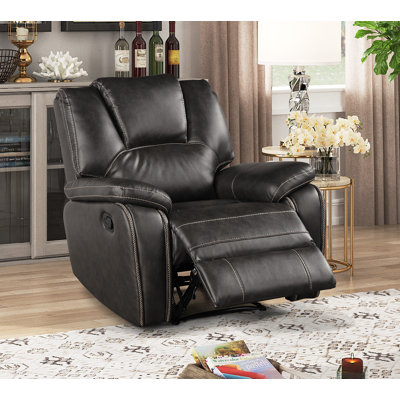 Gray Breathable Air Leather Manual Reclining Chair
