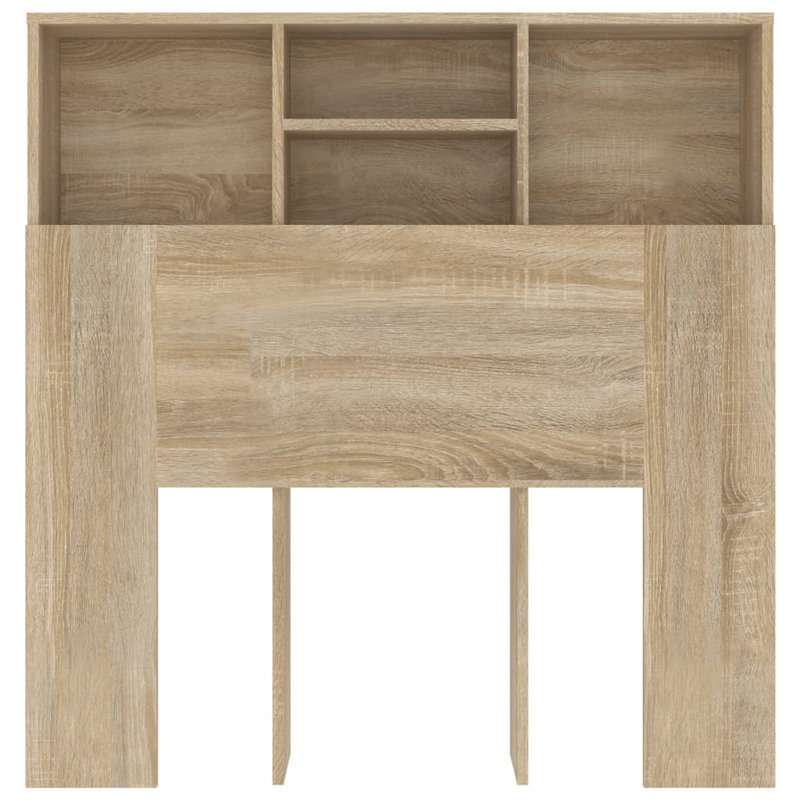 Headboard Cabinet Bedroom Home Indoor Bookcase, Sonoma Oak, Single (3')