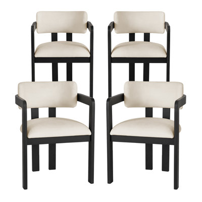 Solid Wood Upholstered Dining Armchair