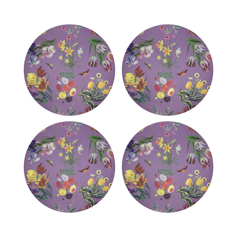 Flora Fauna Pebble 16" Vinyl Placemat, Orchid