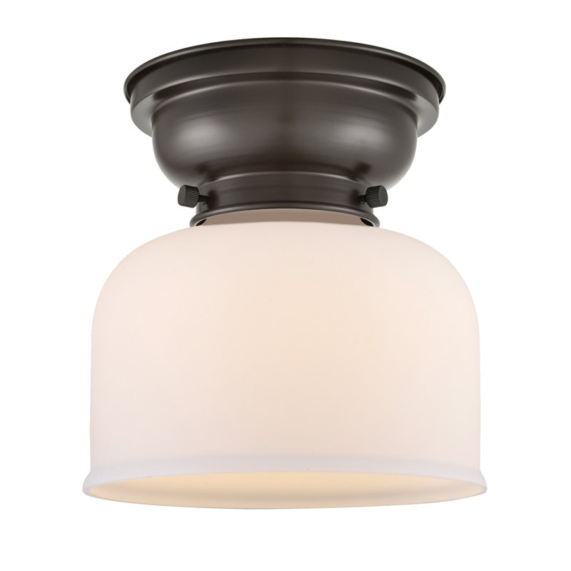 Moody 1 - Light 8" Flush Mount, Matte White, No Bulb Included, Oil Rubbed Bronze