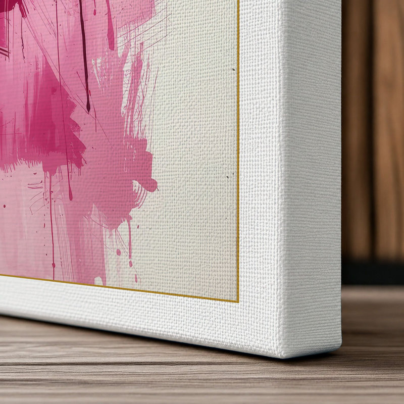 Magenta Bloom Abstract - Wrapped Canvas, 30x20 - 76.2 x 50.8 cm, White Border