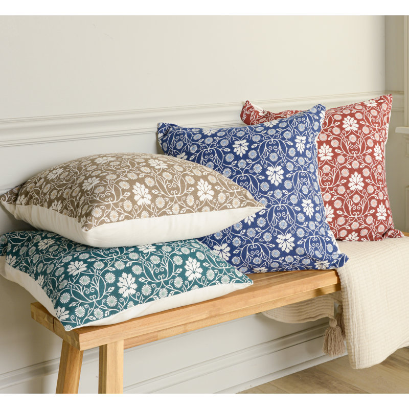 100% Cotton Throw Pillow, Rust, Polyester