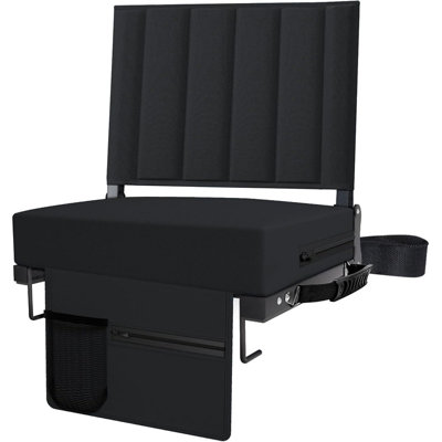 Stadium Seat for Bleachers with Back Support and Cushion, Padded Portable Folding Chair, for Sports Events, Black (1pcs) -  Arlmont & Co., C992DBE2F03A423FB883EE5FAEA17979