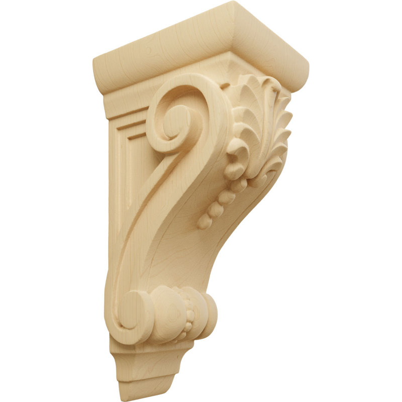 Support en bois / corbeau H 13,25 po x l 4,75 po x P 8 po, Aulne, 4.75" x 13.25"