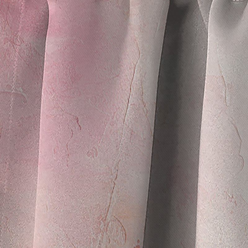 Rideau floral occultant doré et rose à motif abstrait rivière IV - fuchsia, L 52 po x L 90 po