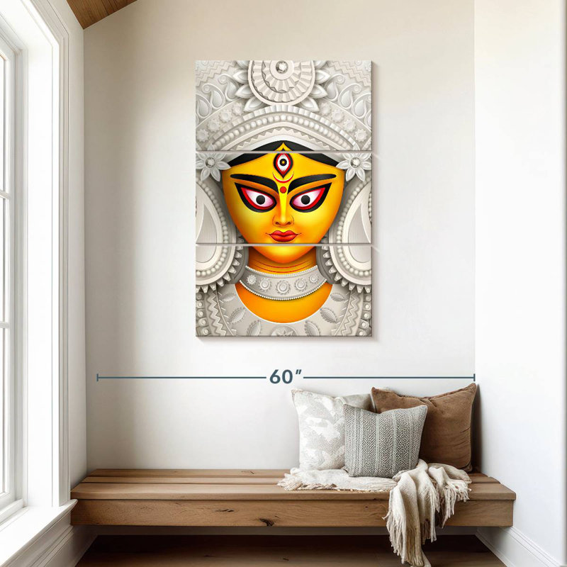 Adella, déesse indoue Durga, H 45 po x l 28 po