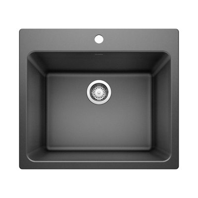 Liven Silgranit 25" Single Bowl Dual Mount Laundry Sink - Anthracite