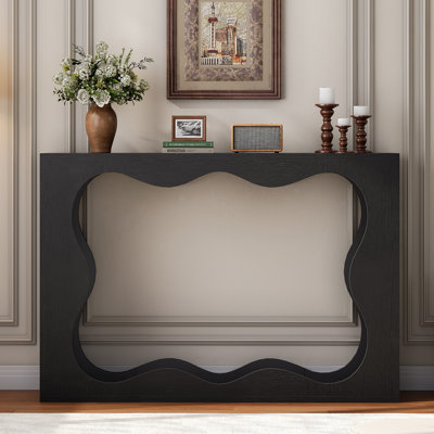 47.2'' Console Table, 2-Tier Entryway Table with Wavy Design