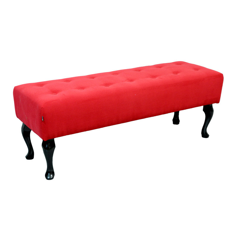 Glamour Upholstered Bench, Velour / Red