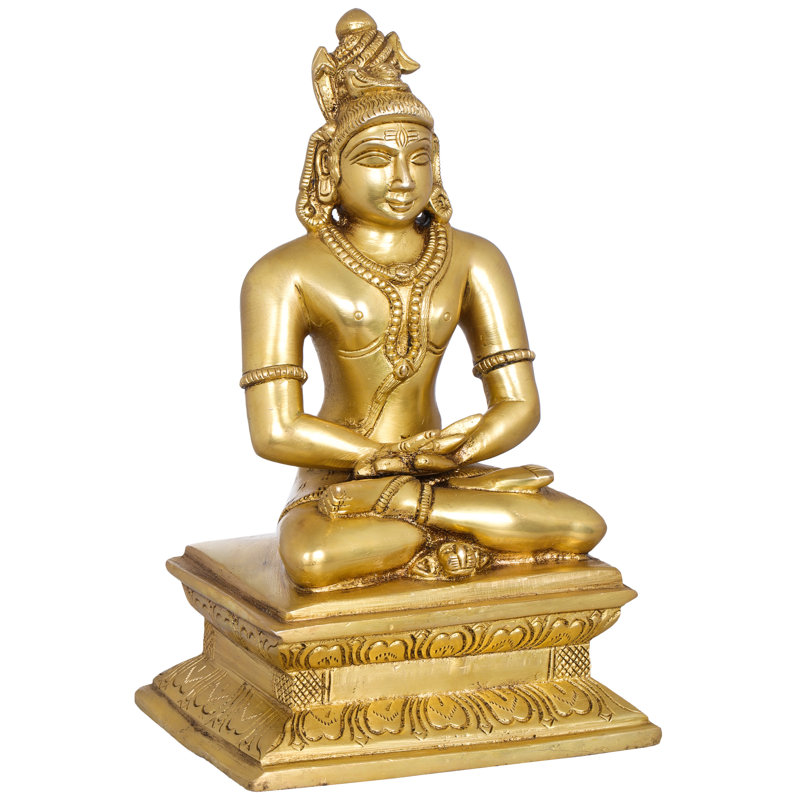 6 "Mahayogi Shiva en laiton | Fait à la main | Fabriqué en Inde, Or