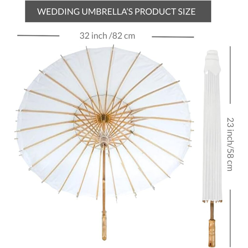 Parasol blanc de 4 pièces Koyal Wholesale 32 po, Blanc