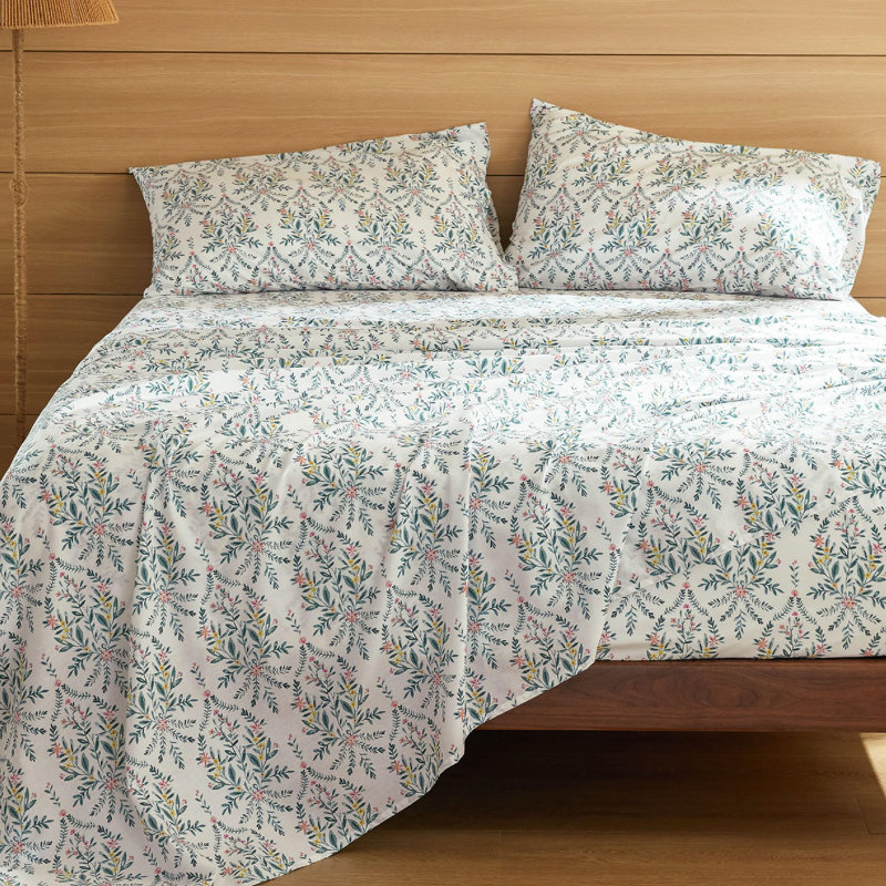 Draps en percale doux, Ensemble de draps pour très grand lit avec 2 taie