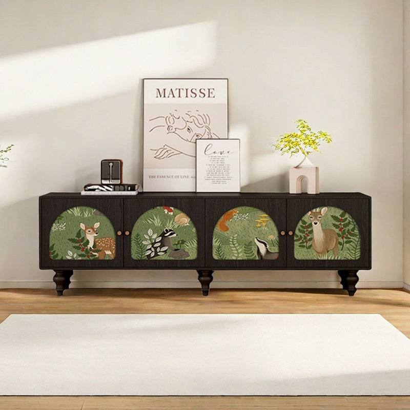Meuble télé français rétro en noyer