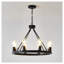 Lustre de roue de chariot noir mat 8 lumières, luminaire de ferme rustique