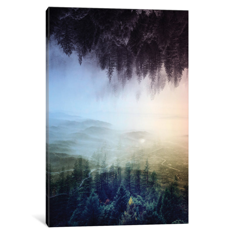 « retournée forest », reproduction d’impression sur toile tendue, H 32 po x l 24 po x P 1 po, Papier d'art encadré noir