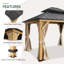 Abri de jardin permanent en bois 13 pi L 11 pi. X P 11 pi. D Pavillon de jardin en bois massif avec double toit, moustiquaire et rideaux