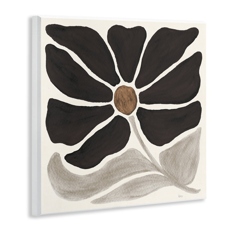 Art moderne moderne sur plaque de fleurs neutres par Véronique Charron