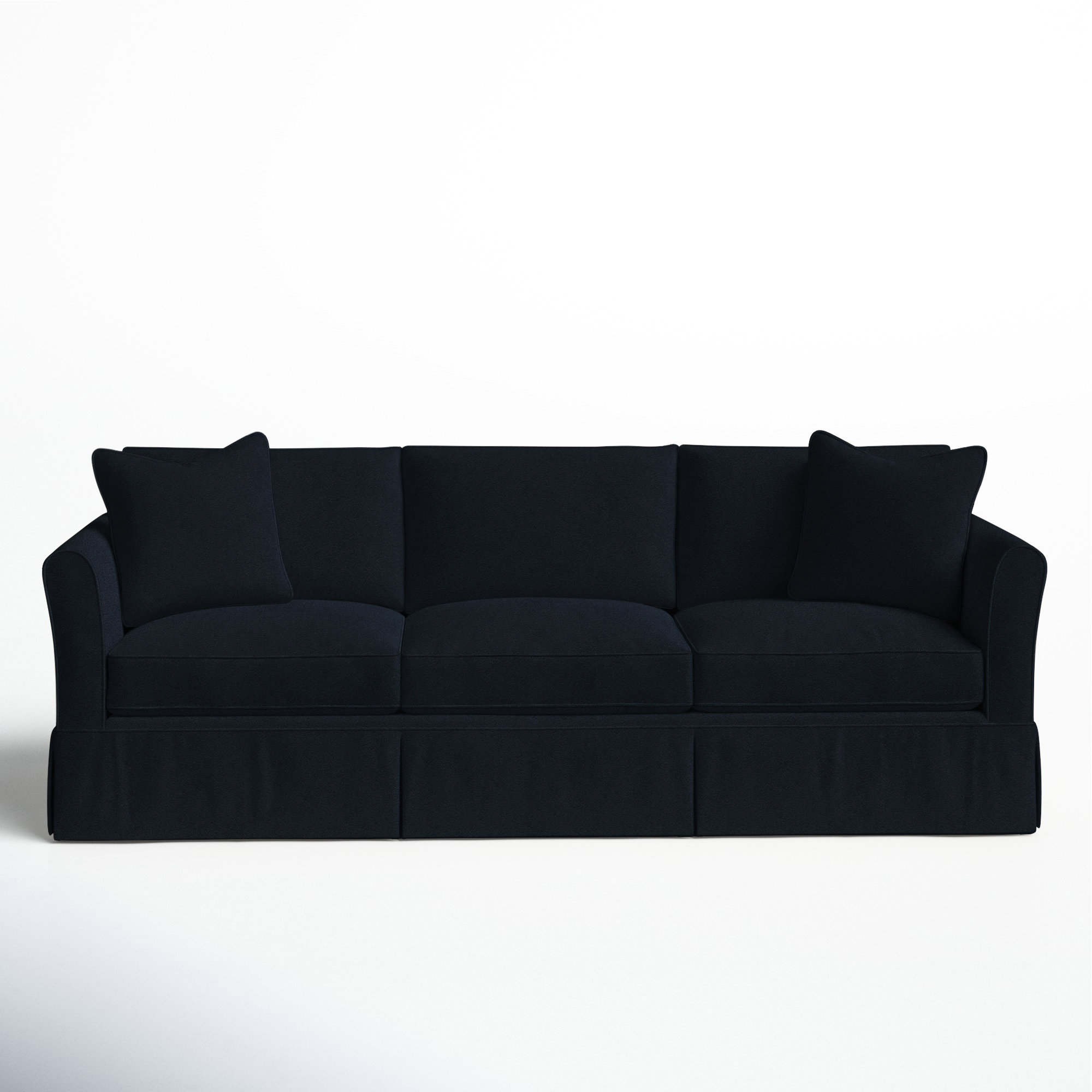 Shelby 82'' Upholstered Sofa, Bella Ink Blue Performance Velvet
