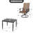 Patio 5-piece PVC-coated polyester Swivel Dining Set With Umbrella Hole-1754683795