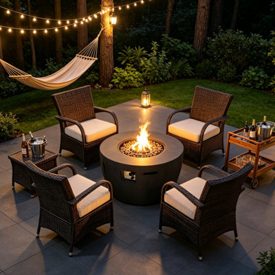 All-Weather Wicker 4 - Person Patio Conversation Set with Cushions