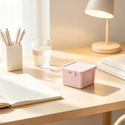 laundry basket Macaron Stackable Desktop Storage Box With Buckled Lid Mini Plastic Organizer For Office Stationery Compact Decorations