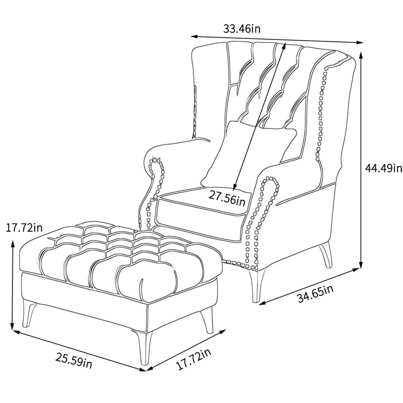 Chaise luxueuse en tissu doux avec pieds dorés, Mélange de polyester cyan foncé