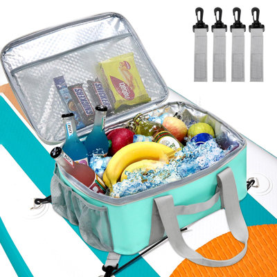 Paddle Board Cooler Bag, Waterproof Portable Deck Bag With Top Mesh Pocket,Kayak Cooler Bag With Side Pouches For Water Bottles,Inflatable Paddle Boar