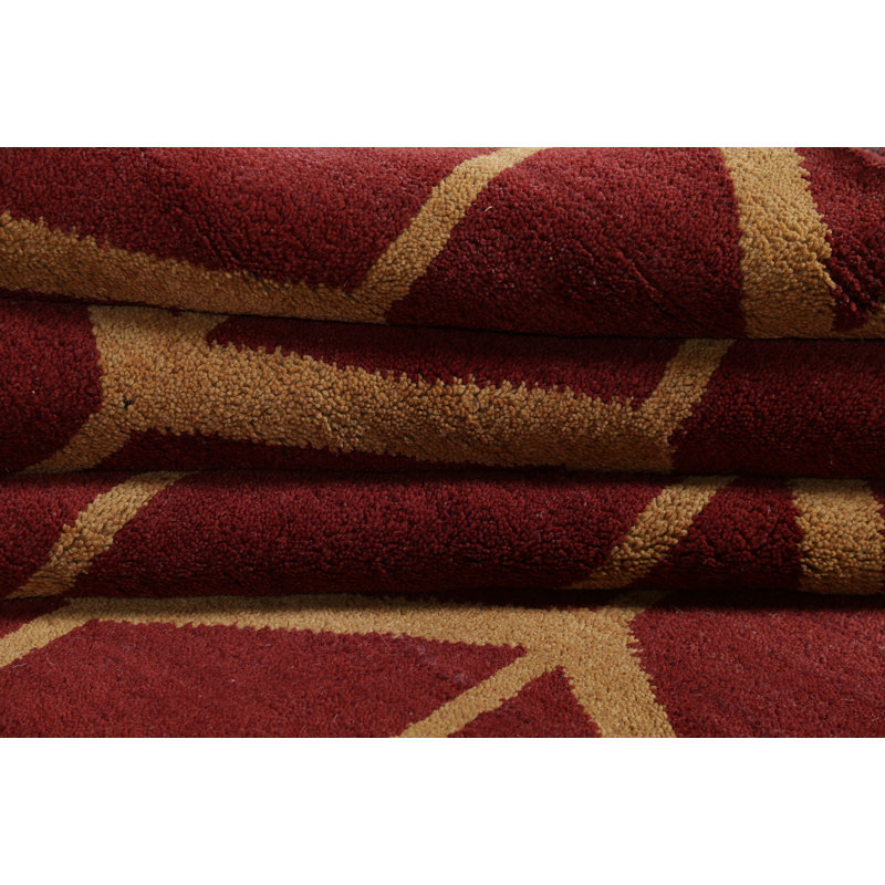 Isabelline Shumpert Hand Knotted Wool Geometric Rug | Wayfair