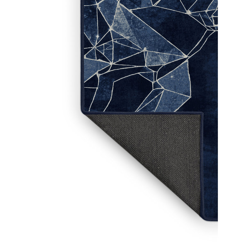 Tapis bleu doux et moelleux Castillo Trex, 7 x 9