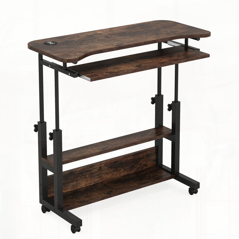 Bureau portatif à hauteur ajustable avec prises USB