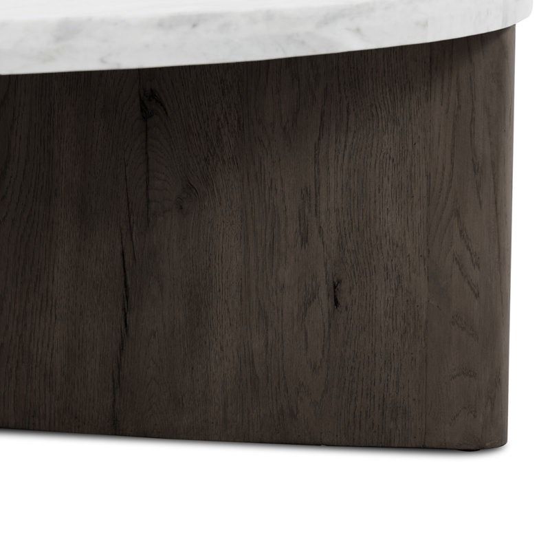 Toli Marble Coffee Table, Italian White/Smoked Black