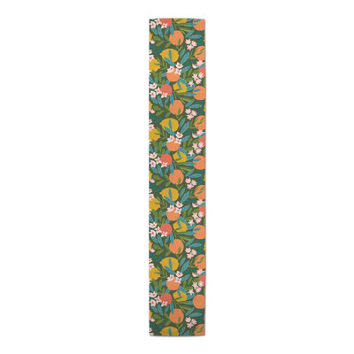 Citrus Fruit Pattern Black 4 Table Runner