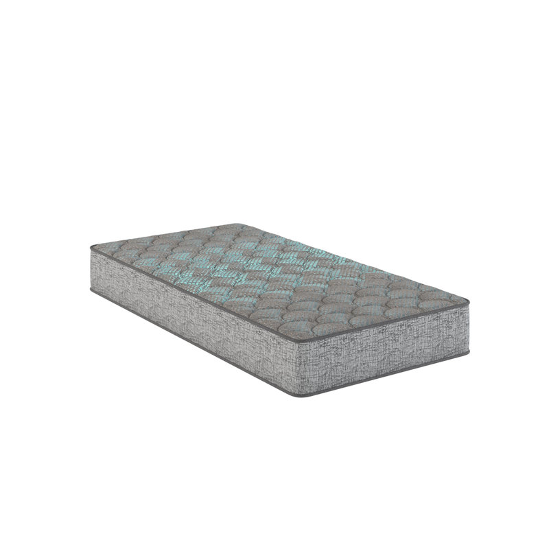 Matelas en mousse de 7 pouces, grand lit, confort moyen, gris et bleu, avec support et matelas à soulagement doux de 7 po pour lit, niveau de confort, avec base stable