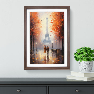 Eiffel Tower Romanticism - Single Picture Frame Print on Wood