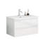 Meuble-lavabo de 31,5 po avec lavabo combiné, armoire avec 2 grands tiroirs, système de fermeture en douceur, 2 grands tiroirs, conception sans poignée, assemblage facile