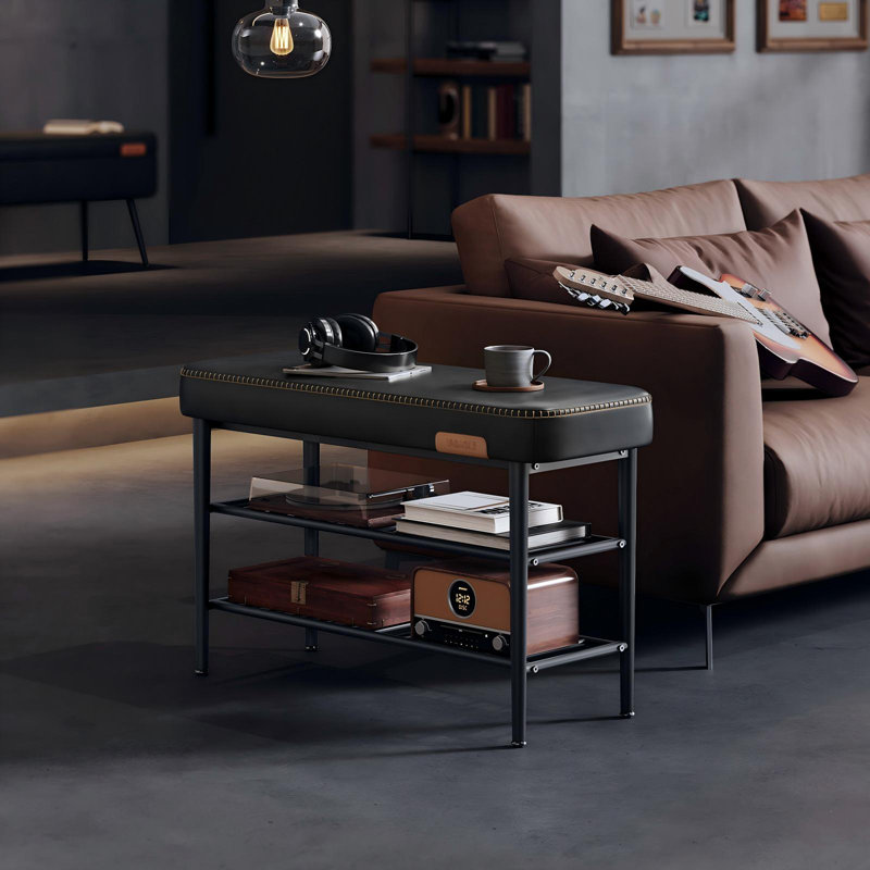 Banc de rangement pour 8 paires de chaussures, Noir encre