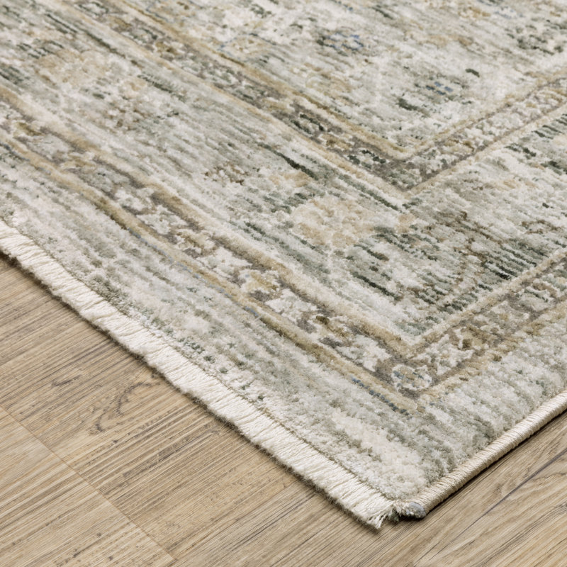Tapis gris / beige Kuebler, Tapis de couloir 2 pi 7 po x 7 pi 7 po
