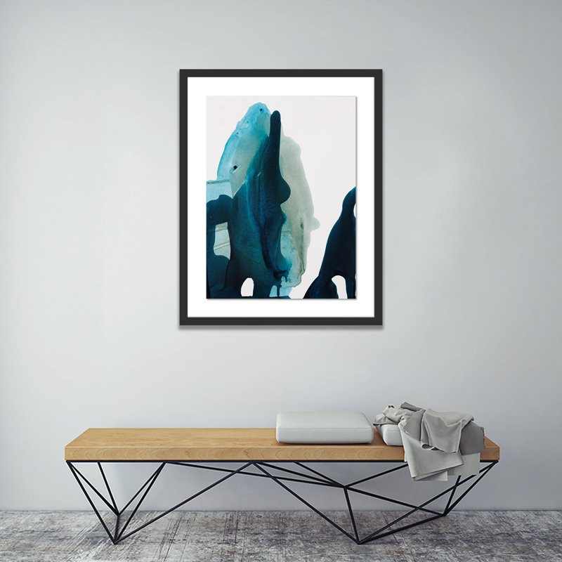 Blue Abyss IV Painting by Kim Whiteside, Black, 40" H x 31" W x 2.5" D