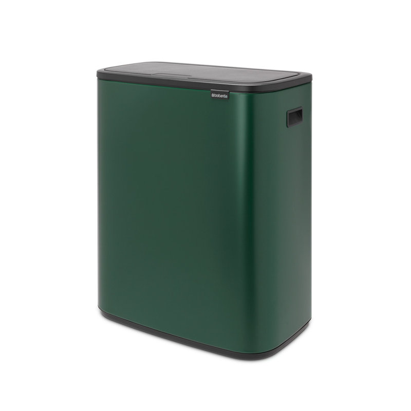Poubelle de recyclage à deux compartiments à couvercle tactile de 2 bouteilles de 8 gallons (capacité de 16 gallons)