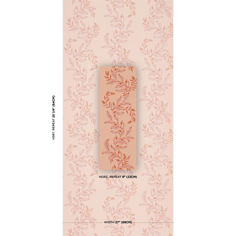 Schumacher X Laura Gonzalez Vagary Vines Wallpaper, Orange