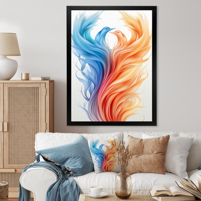 Encre liquide, vague abstraite liquide rouge et bleu - impression