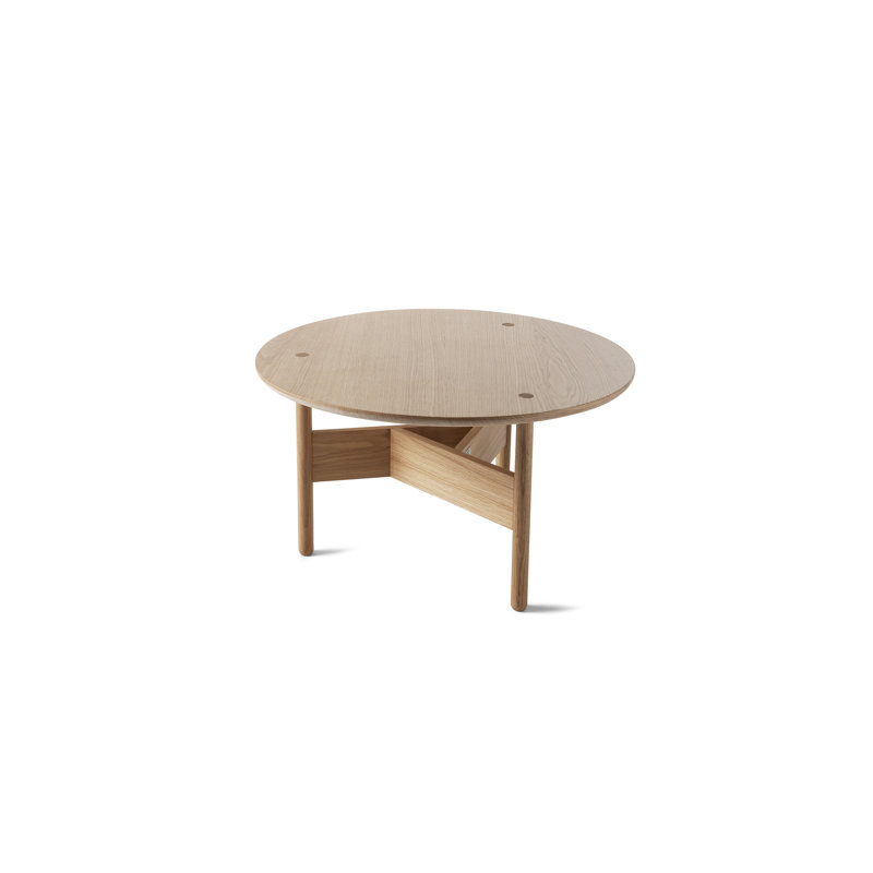 Three Leg Coffee Table, Oak, 40 cm H x 70 cm L x 44 cm W, Oak