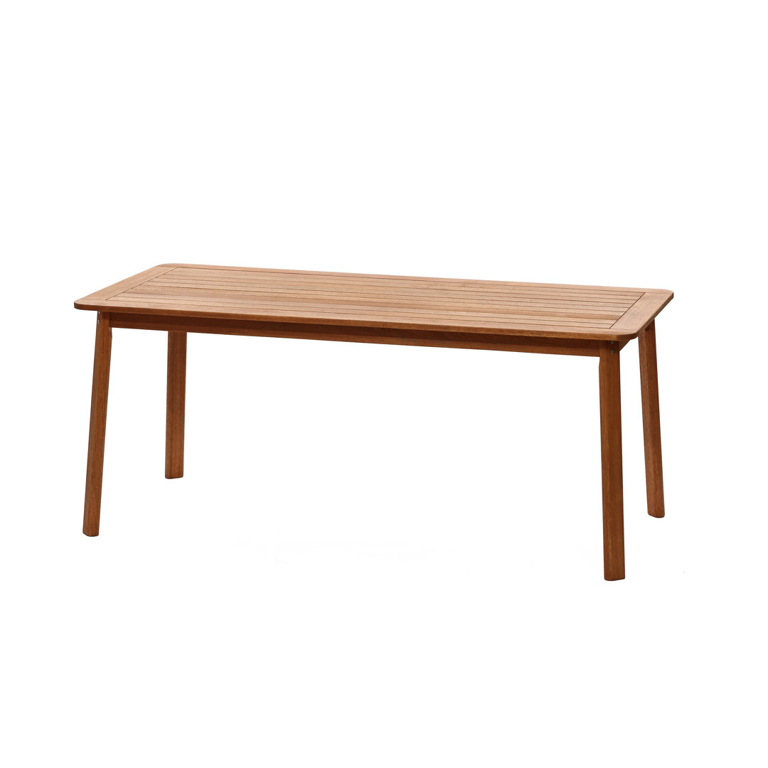 Crestina 6-Person 70.67'' L x 32.76'' W Outdoor Wooden Dining Table Millwood Pines