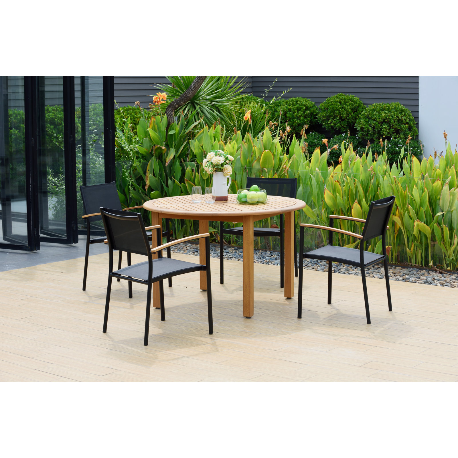 Alyisa 47" Eucalyptus Patio Dining Set