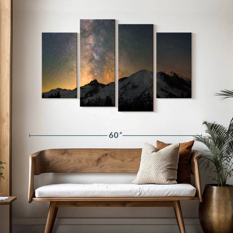 Alvord Milky Way Over Mount Rainier, 32" H x 52" W