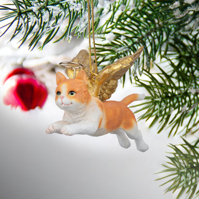 Honour the Feline Tabby Cat Angel Hanging Figurine