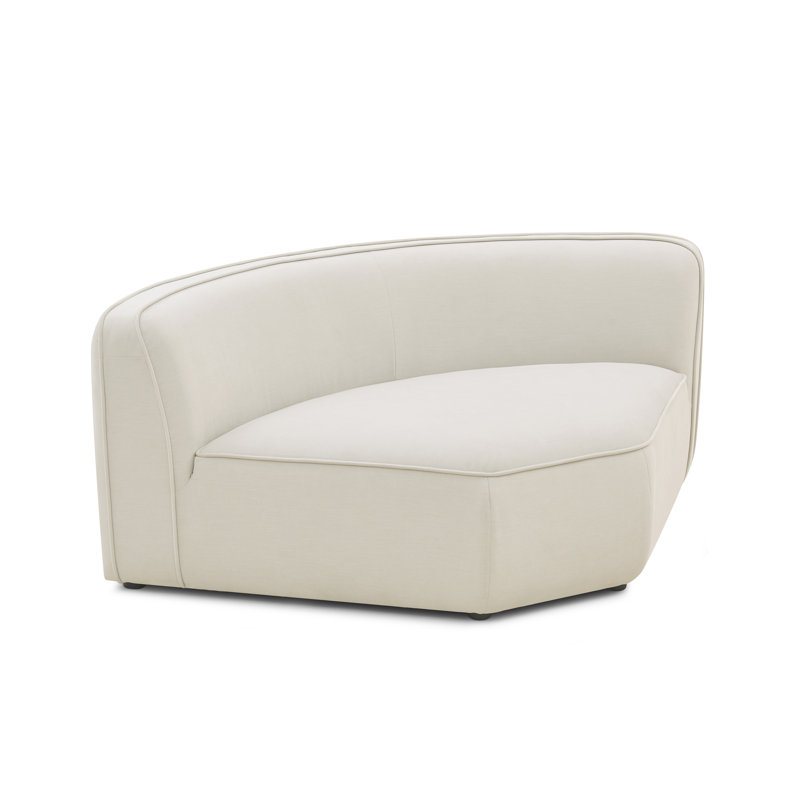 Travie Sand Upcycled Linen Wedge Corner Chair